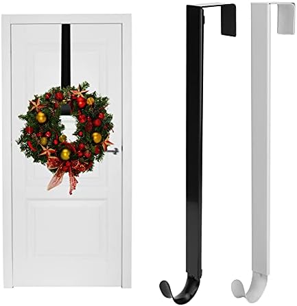 Cabides de coroa para a porta da frente, chapéu de guirlanda de guirlanda gancho Decoração de Natal, cabide de grinaldas de ferro forjado de metal ganchos, suprimentos para Natal, Ação de Graças, comprimento ajustável