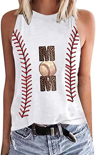 Tampo de tanque de mamãe de beisebol para mulheres 2023 verão de verão, camiseta de camiseta de camiseta de beisebol para meninas