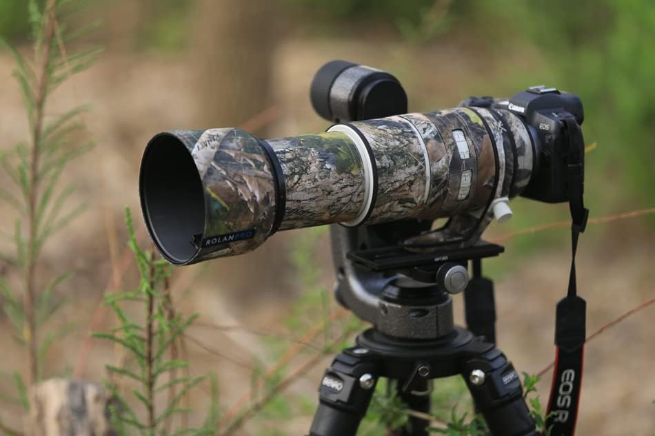 Casaco de lente à prova d'água Rolanpro para Canon RF 100-500mm f/4.5-7.1 l é a capa de chuva de camuflagem USM