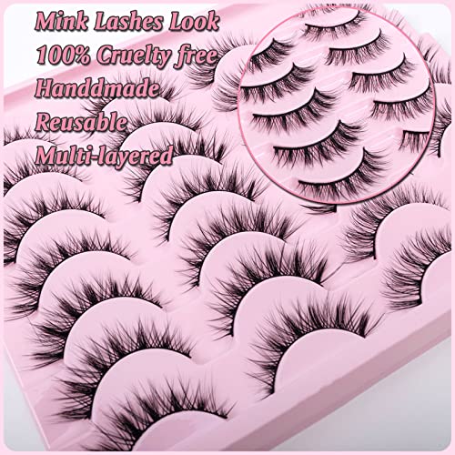 SQLASHES MANGA LESHES NATURAIS PARA 14 PARES PAXOS FOUXO FAUX Lashes Pacote de cílios falsos asiáticos parecem grupos individuais