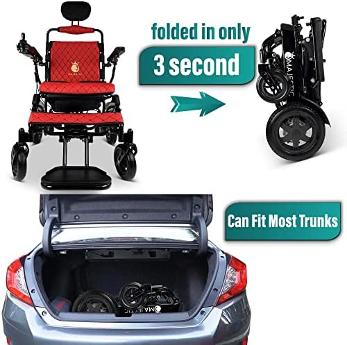Cadeira de rodas elétrica Malisa, cadeira de rodas elétrica de longo alcance para adultos, cadeira de roda motorizada dobrável com bateria dupla, portátil leve todo o terreno