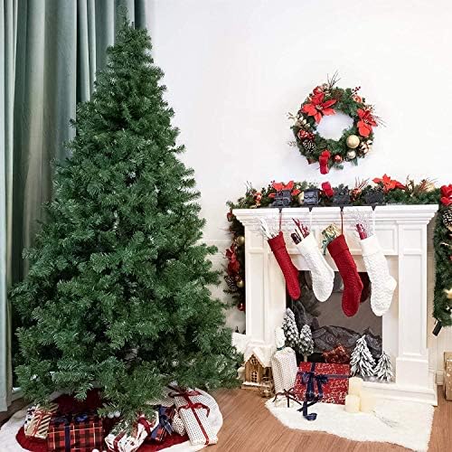 Árvore de Natal artificial de 6,8 pés, premium arborizada de Natal arborizada em abeto de pvc articulado W Harm White Led Lights & Metal Stand for Holiday Decor