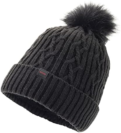 Chapéus de inverno Dasmini para mulheres Knit Beanie Caps de meia com forro de lã quente