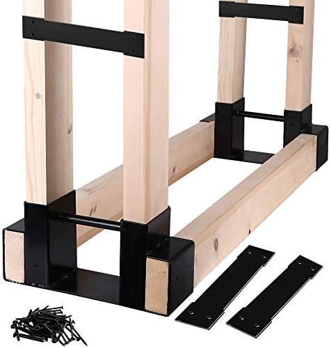 Kit de suporte de armazenamento de lenha para arremesso de lenha ao ar livre Mofeez, suporte de armazenamento de madeira para