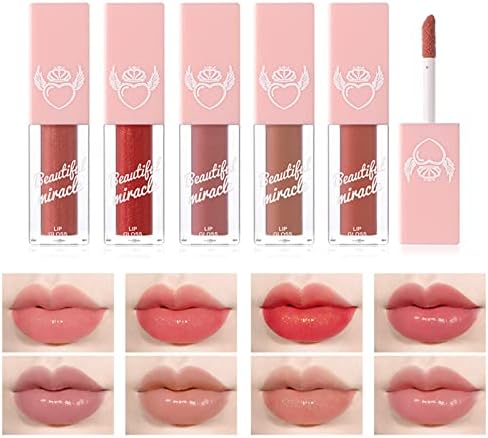 Espelho de água espelho brilho Lip Lip for Wemens Charming Girls Lip Film Nude Color Lip Gloss Ladies Lips Lip Makeup
