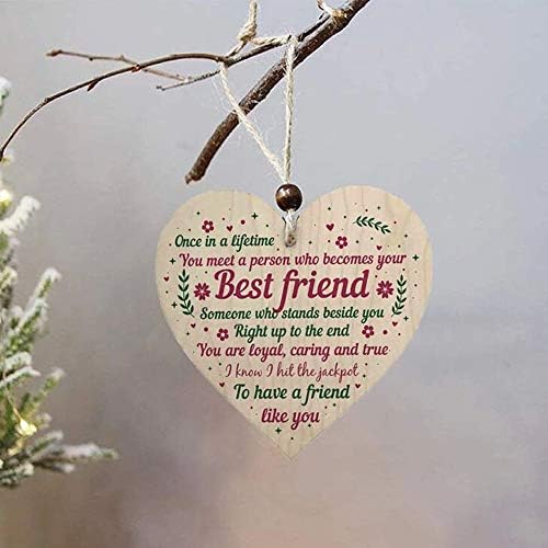 Anlemin de madeira pendurada sinal melhor amigo presentes de aniversário agradecimento em forma de amizade em forma de amizade tags
