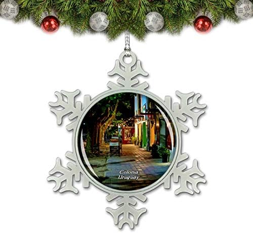 Uruguai Colonia del Sacramento Christmas Ornament Tree Decoration Crystal Metal Metal Sulir presente