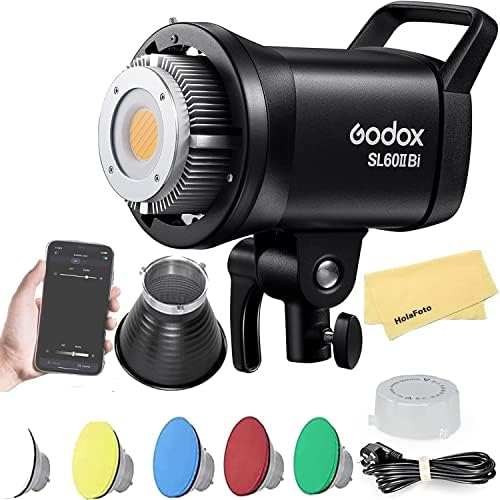 Godox sl60iibi sl60ii-bi [Godox SL-60W SL60W Atualizado] 75W CoB LED Vídeo Luz, 2800k-6500k, 25100 lux @1m, Cri≥96, TLCI≥97,