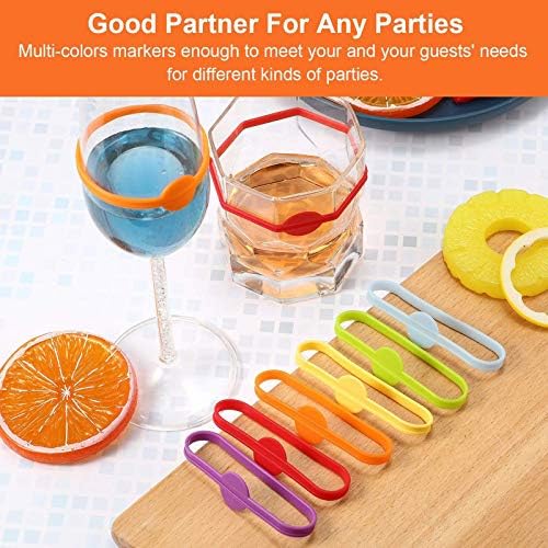 Abridores de vinho de coelho xícara de vinhos bebendo silicone markings marcadores de taças de vidro Tags Party Party 6pcs Cozinha ，