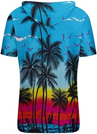 Camisetas casuais de capuz masculino Camisetas havaianas de praia impressão gráfica Mangas curtas Blusa de pulôver de moda