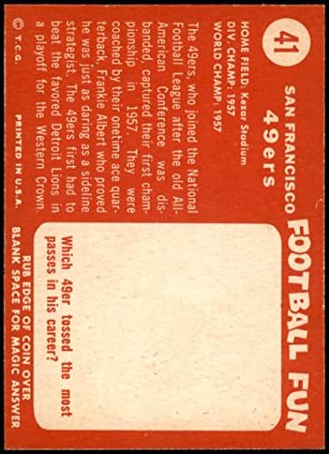 1958 Topps 41 49ers Equipe São Francisco 49ers NM 49ers