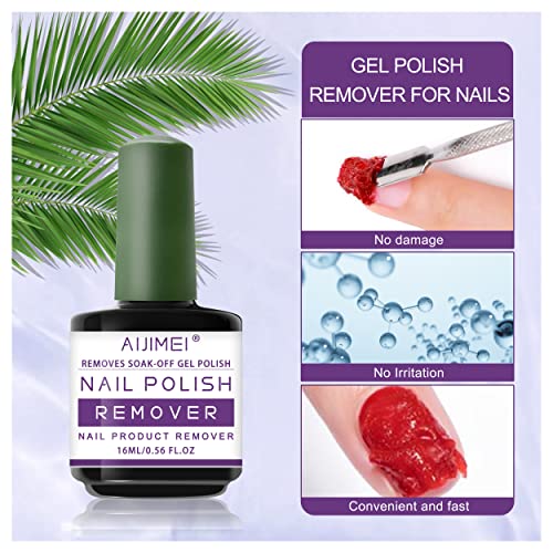 Aijimei prego em gel Polish Removes Removedor de esmalte em gel para pregos Removedor de esmalte de gel simples e seguro