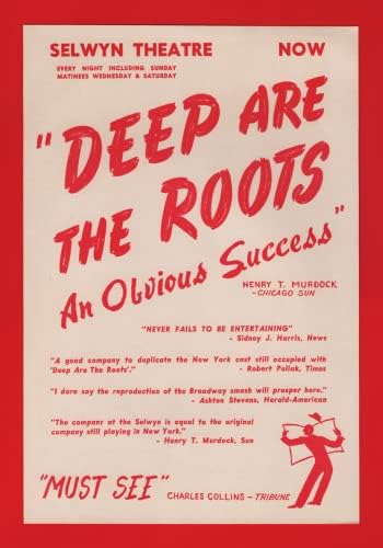 Edith Atwater Deep Are the Roots Theodore Newton/Robert Harrison/Elia Kazan/Selwyn Theatre 1946 Chicago National Tour