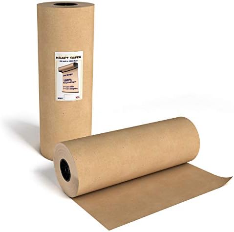 Rolo de papel marrom kraft - 24 polegadas x 1200 pés - para embalagem de presentes, artesanato, embalagem, enchimento de vazios