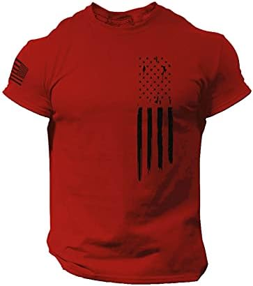 Camiseta de bandeira americana masculina verão casual de manga curta camisetas gráficas impressões tops tops fria muscle workout