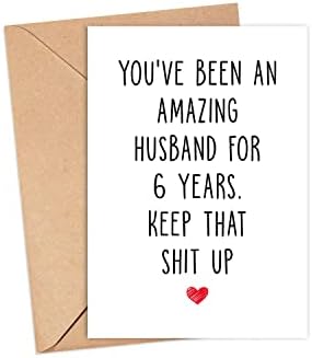 Cartão de aniversário de 6 anos para o marido - cartão de 6º aniversário para ele - 6 anos Casado Cartão - Engraçado