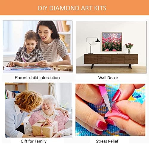 Kits de pintura de diamante para ouriços whitelotous para adultos iniciantes, 5d DIY Art Hedgehog Flor Flor Full Drill Rhinestone Arts