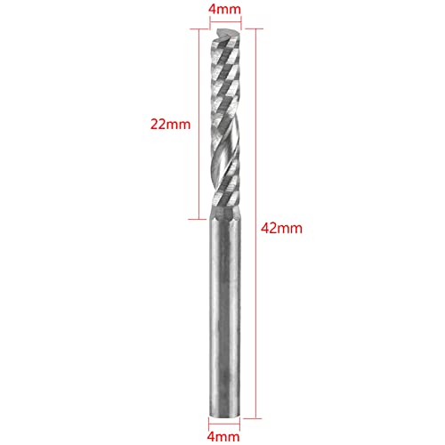 10pcs tungstênio carboneto de extremidade espiral moinhos de flauta única moagem cortadora de cnc bits de 4 mm de haste de corte,