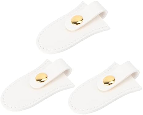 Lalafina 3pcs tcistor Capa Proteção de cutícula de costura de beleza fivela de armazenamento de bolsa pu para manicure de manicure couro de manga de manga com pele bainha branca morta e recipiente de corte de protetor