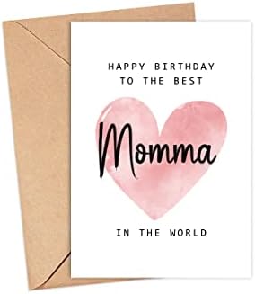 Feliz aniversário para a melhor mamãe do cartão mundial - Momma Cartão de Aniversário - Momma Card - Presente do Dia das Mães - Feliz