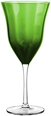 Qualia Glass Meridian Goblet Glass, Clear/Green, 4 peças