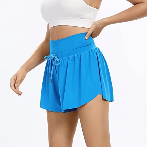 Blaosn Flowy Shorts atléticos para mulheres Ginástica Yoga Running Spandex Lounge Salia de suor confortável