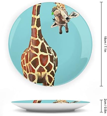 Wild Animal Giraffe Design vintage Placa de decoração de ossos de porcela