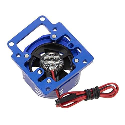 Ventilador de resfriamento do motor DKKY RC Modelo de calor 21000 rpm ventilador de resfriamento de alumínio Fan de resfriamento de refrigeração RC Radador LED LED Luz colorida para Sledge RC Car 1/8 Escala 4wd Monster Truck Motor Blue Blue Azul