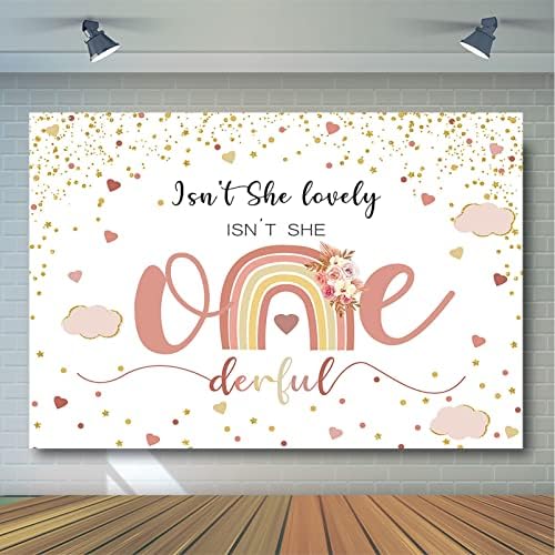 Avezano Boho Rainbow Penário de aniversário Primeiro aniversário para meninas pastel arco -íris de 1º aniversário decorações fotográficas