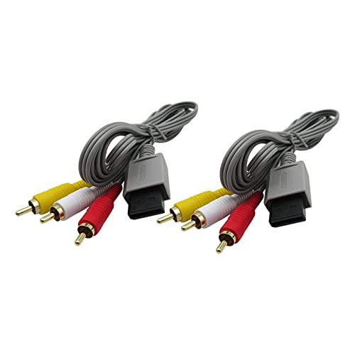 Nghtmre 2pcs 3 Cabo de plugue RCA para Nintendo Wii/Wii U 6 pés