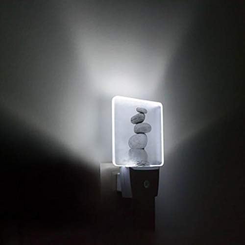 Dimsable LED Night Light-Dusk to Dawn Plug in Auto Sensor Wall Lamp, Stones Sexbles Zen Reflection Smart Nightlights