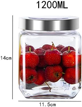 Vidro de jarra selado com jarro de vidro doméstico de tampa/jarra de armazenamento coleção variada de recipientes de alimentos secos vintage de 1200 ml （1.2l）