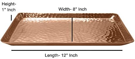 NU aço FORHOME, COOPEL NUSTEEL HAMMERED VAIDADE RETANGULAR EM CASA DO MENORIAGEM DO MENORIANTE, BAINS, Cozinha, Escritório, bancadas, maquiagem do perfume de jóias do organizador de maquiagem Bandeja de toalha, acabamento