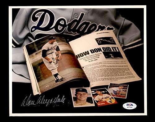 Don Drysdale PSA DNA CoA assinado a mão 8x10 Autograf