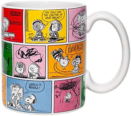 Enesco Peanuts 70th Anniversary Comic Strip Coffee, 1 contagem, multicolor