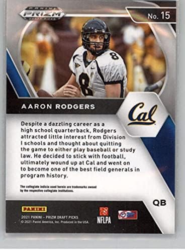 2021 panini prrizm draft picks 15 Aaron Rodgers Cal Golden Bears Cartão de negociação de futebol