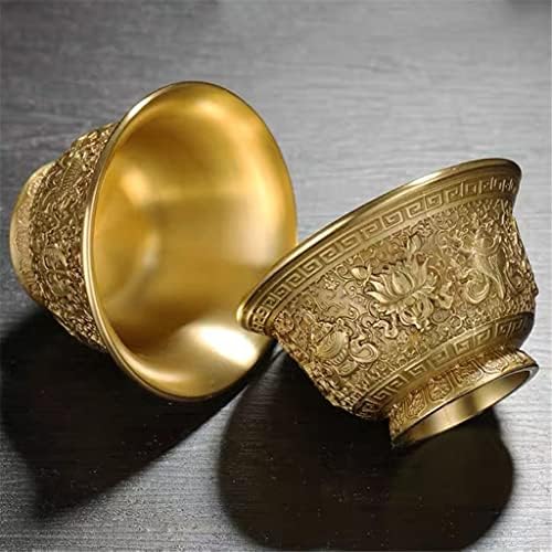 N/A 6pc relevante de cobre tigela de bronze tibetano tibetano cup coleta de copo de água budista tigela de presente decorativa
