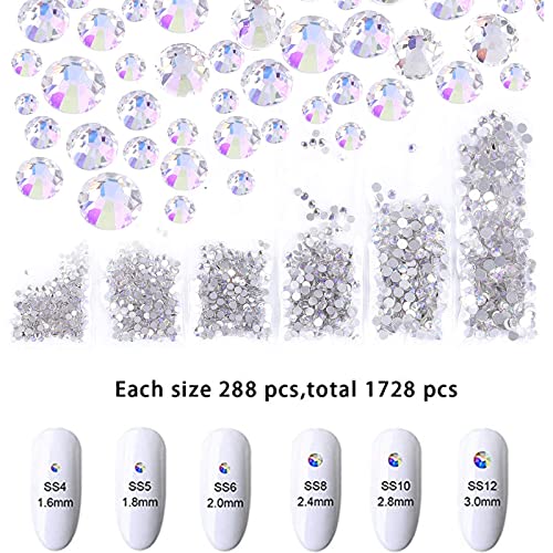 Punhung 150 PCs Multi Shapes Rhinestones unhas Jóias de unhas + 1728 PCs Cristal Ab strassões diamantes + 2 sacos Micro cristal