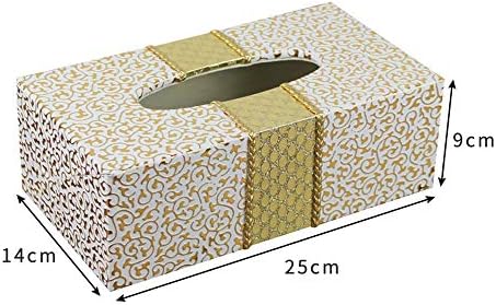 Caixa de lenço doméstico criativo Renslat, Caixa de lenço de lenço de papel de couro dourado de couro esculpido, caixa