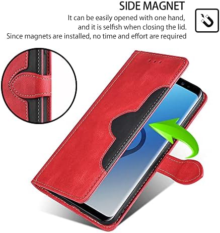 Caixa de carteira de couro CSTM para Galaxy S9, estojo Samsung S9, Flip Folio Book Creditt Holdter Charge à prova de choque capa para