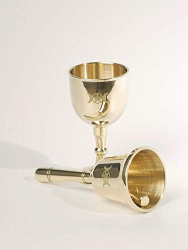 GMini Altar Altar Bell e Altar Chalice, deusa da lua tripla e suprimentos e ferramentas de WicCan Pentagrama, Kit Ritual de