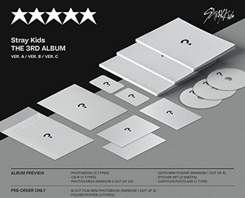 Stray Kids 5-Star 3º Álbum completo Photobook [A Ver] +Cartão de foto de pré-encomenda