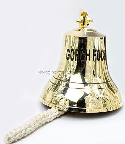 'Gorch fock' gravado belo barco náutico de latão sólido Bell | Sino polido do jantar | Presentes e decors marítimos |