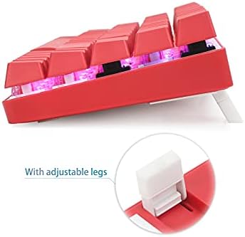 Teclado mecânico do IEMUDJ CQ63, teclado sem fio com fio, interruptor vermelho OPEM, retroilumínio RGB, Bluetooth 5.0, compactos