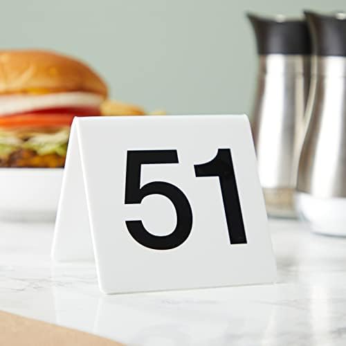 Conjunto de 25 números de mesa de acrílico para recepção de casamento, cartões de tenda de plástico numerados 51-75 para restaurantes, banquetes