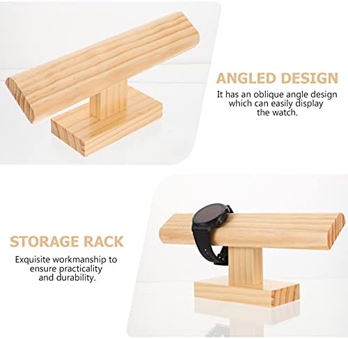 Cabilock Wood T- BAR Relógio Display Stand Stand Jóias de madeira Organizador do organizador do suporte para barro de barra de barro de barro de barro de barra de barra de barra de bancada Torre de jóias top top para pulseira de relógio