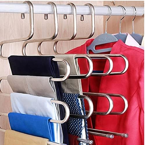 Knokr Standard Hangers, S Shape Roupers Calça cabides de armazenamento Rack de pano de pano de armazenamento de armário