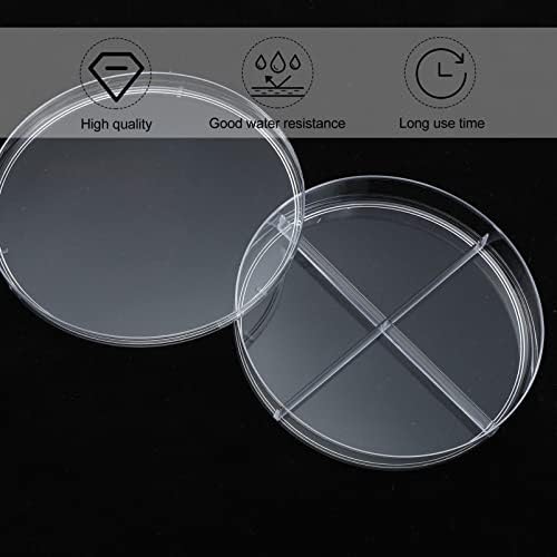 Toyvian 10pcs plástico Petri Plates com tampa de 90 mm dia x 15mm de profundidade Experimento de plástico Petri Plates para laboratório