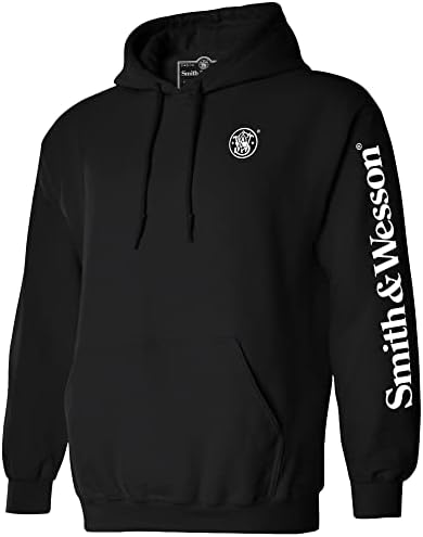 Smith & Wesson Mens com capuz de moletom com capuz de manga comprida com o logotipo do braço, oficialmente licenciado