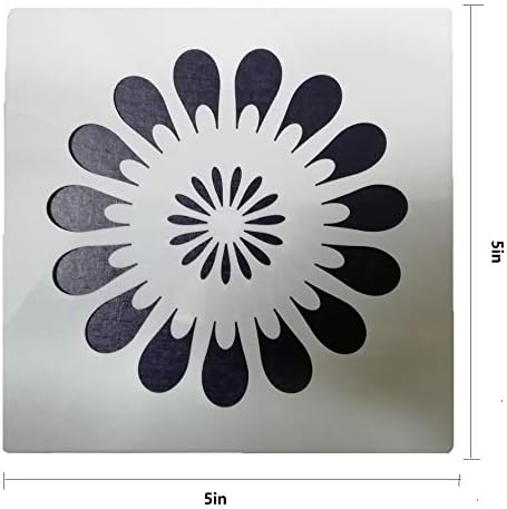 Cyy.lcm mandala reutilizável conjunto de estêncil de 9 estêncil de pintura, modelo de pintura a laser para decoração de bricolage,